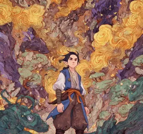 青年方向作品封面条目示例，画面为雨夜车站的候车长椅
